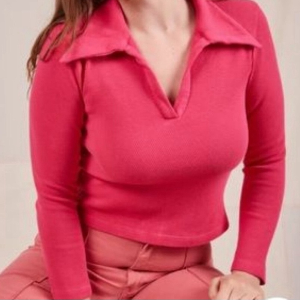 Big Bud Press Long Sleeve Fisherman Polo - Hot Pink